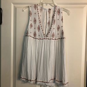Cute Free People white and Pink top